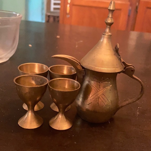 Other - India Brass Mini Coffee Set